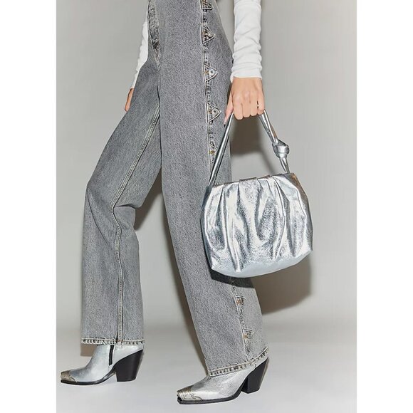 NWT: FREE PEOPLE Viva La Vegan Clutch / Silver - Picture 7 of 10